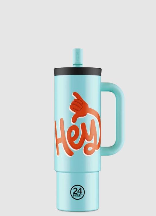 24Bottles Drinkfles Straw bottle - Hey! Blue -  800ml
