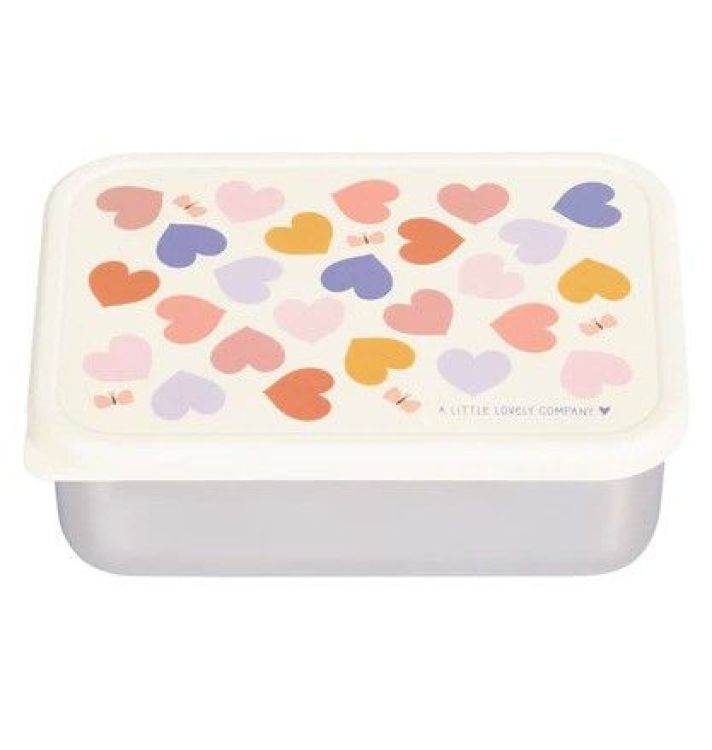 A Little Lovely Comp Stainless Steel Lunchbox - Hearts A Little Lovely Comp Stainless Steel Lunchbox - Hearts