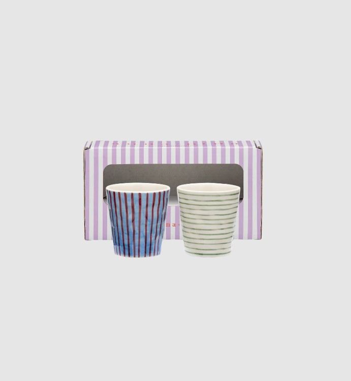 Anna + nina Koffietassen - Stripe Affair - set van 2 Anna + nina Koffietassen - Stripe Affair - set van 2