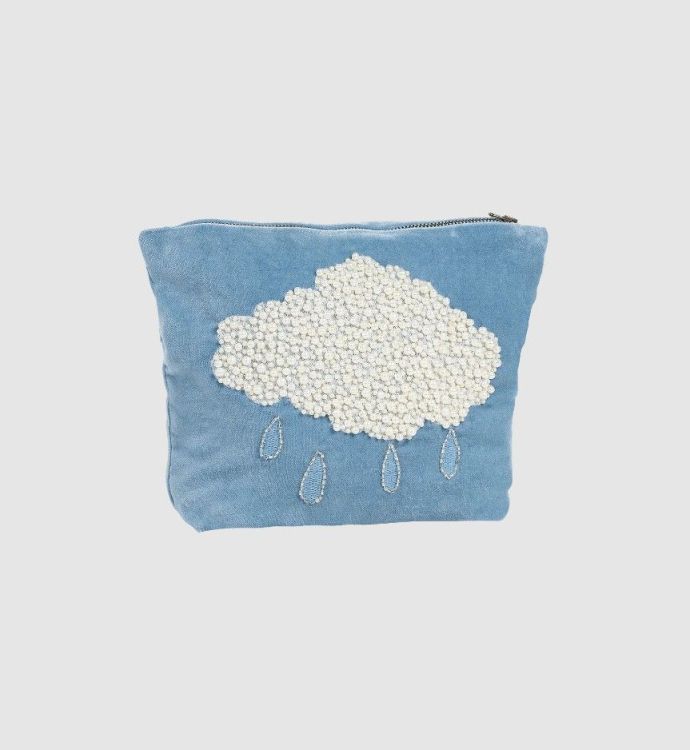 Anna + nina Make-up tas - Beaded Pearly weather - Blue Anna + nina Make-up tas - Beaded Pearly weather - Blue