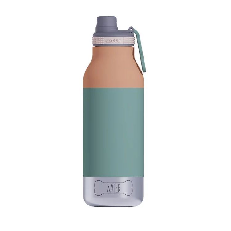 Asobu Barky drinkfles - 3 in 1 drinkfles voor jou en je hond - Pastel groen