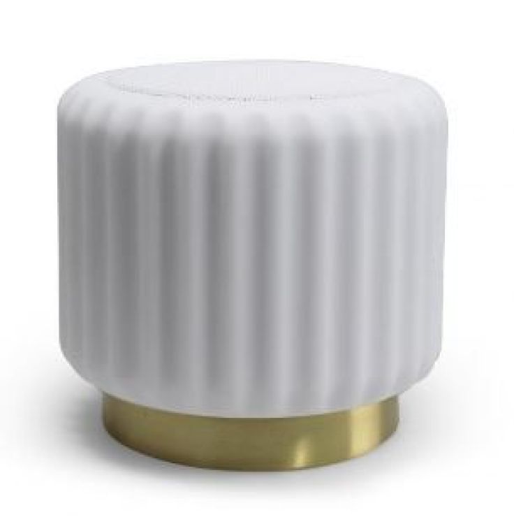 Atelier Pierre Dentelles witte speaker + licht USB recharge gouden basis