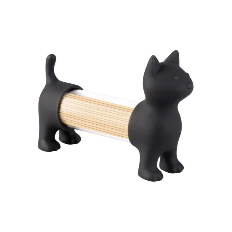 Balvi Tanderstokerhouder - Zout en pepervat - Kat - Zwart