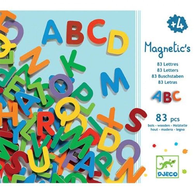 Djeco Houten magneten - 83 kleine letters