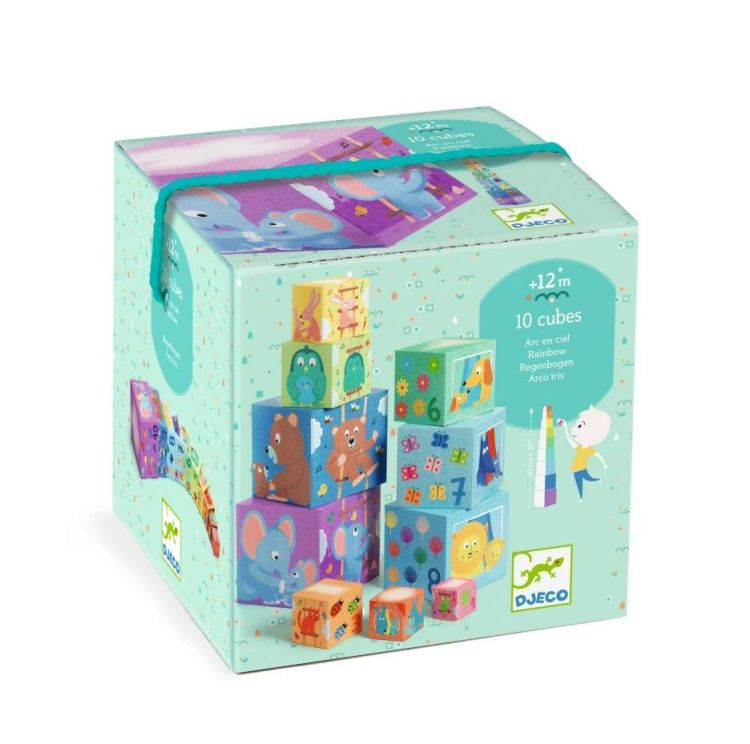 Djeco Kubussen - Regenboog (10 stuks)