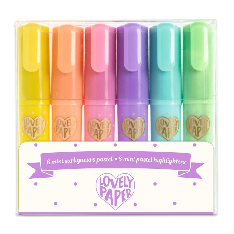 Djeco Lovely paper - 6 mini markeerstiften - pastel