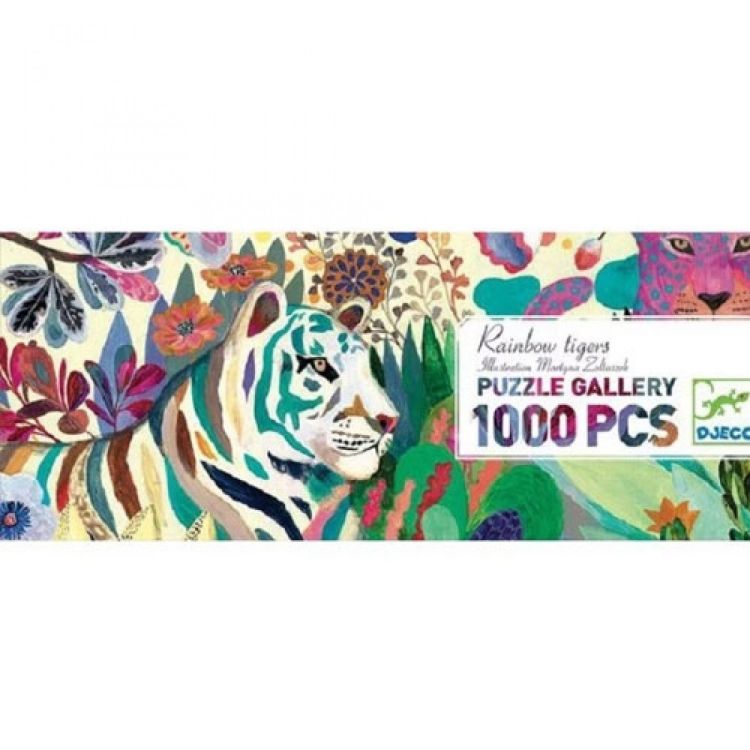 Djeco Puzzel Gallery Rainbow tigers - 1000 pcs