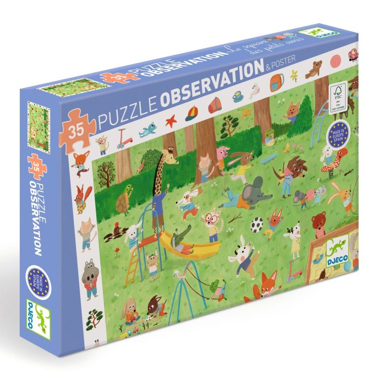 Djeco Puzzel observation - De kleine vriendjestuin - 35 pcs + poster