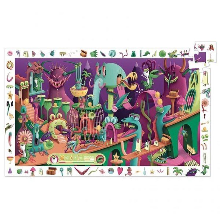 Djeco Puzzel observationc- Videogame - 200 pcs + poster