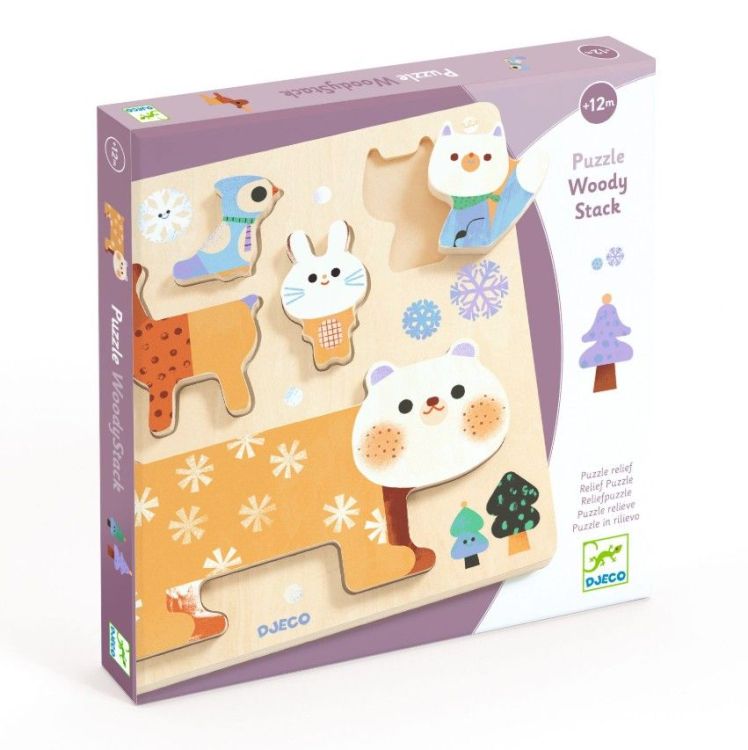 Djeco Puzzel relief Woodystack