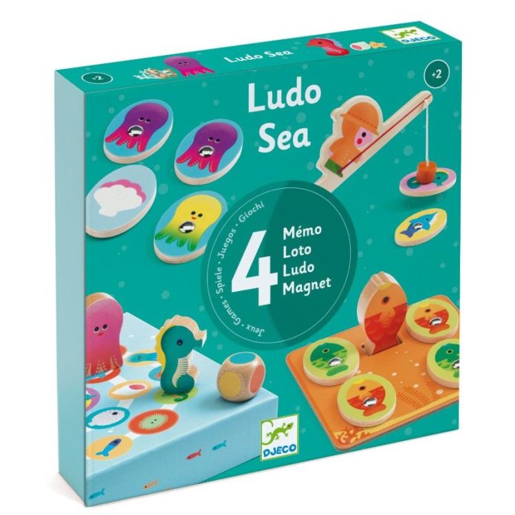 Djeco Spel - Memo ludo (4 in 1) - Vissen Djeco Spel - Memo ludo (4 in 1) - Vissen