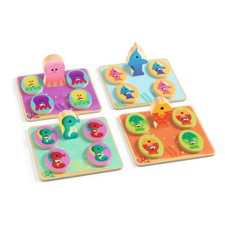 Djeco Spel - Memo ludo (4 in 1) - Vissen