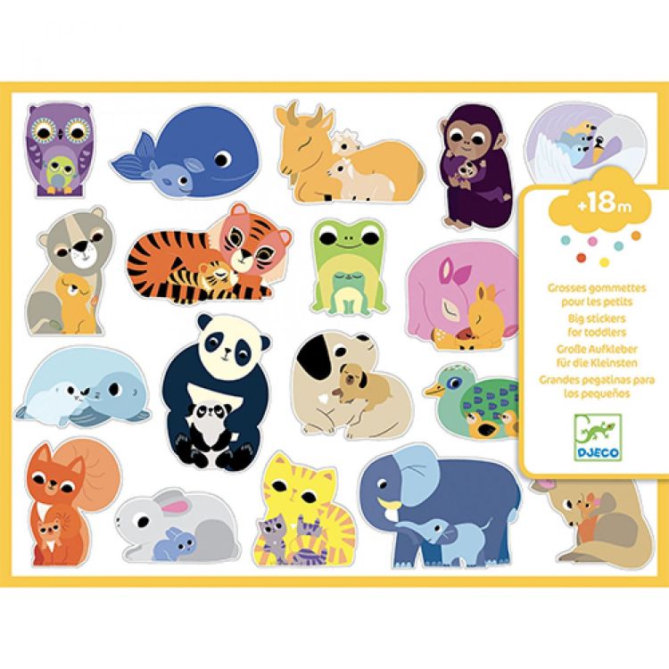 Djeco Stickers - kleine dieren en hun mama's