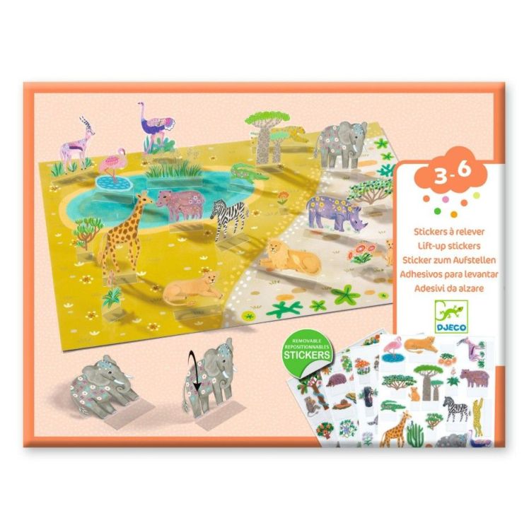 Djeco Stickers - Vouwstickers - Savanne