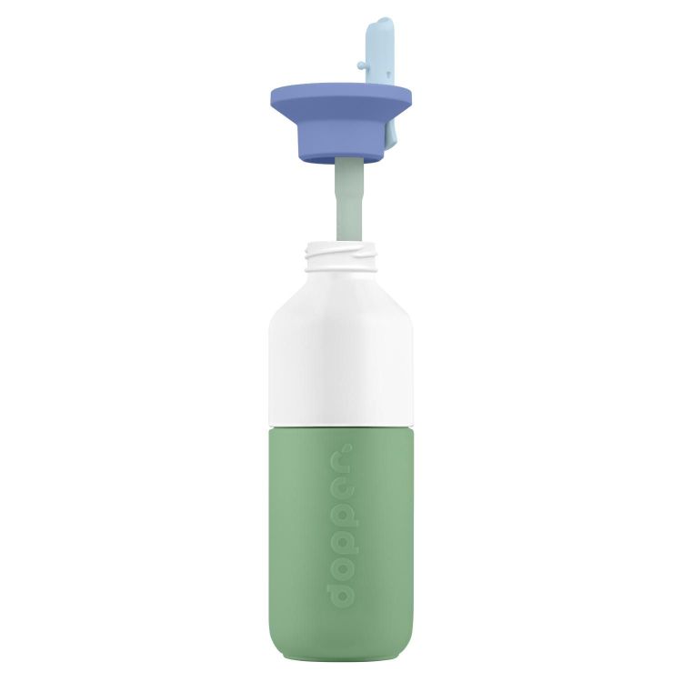 Dopper Drinkfles Steel Fresh Green <span class='gold'>x</span> Flip Straw- 350ml