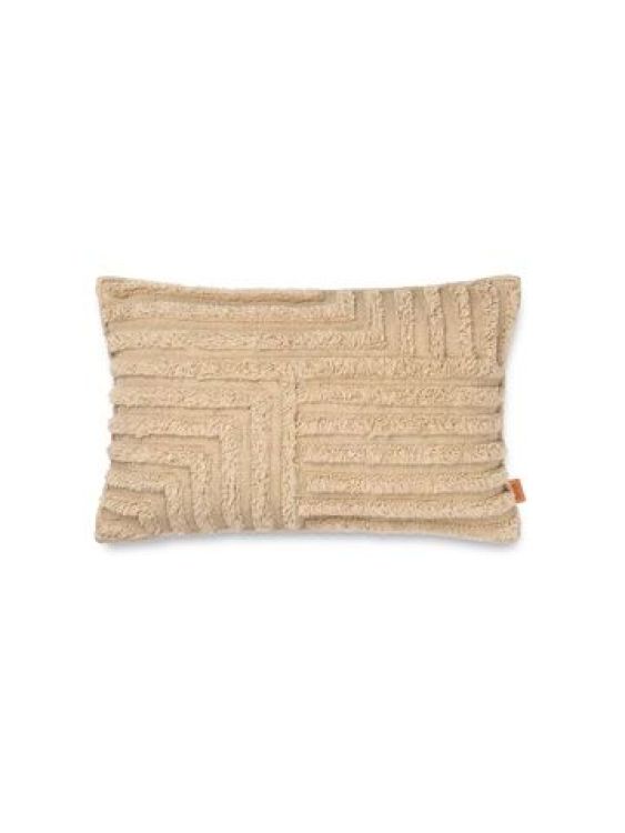 Ferm Living Crease Wool Cushion - Rectangular - Light Sand