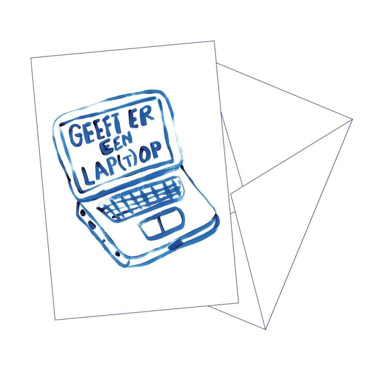 Gentil Postkaart - Geeft er een lap(t)op Gentil Postkaart - Geeft er een lap(t)op