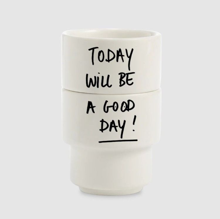 Helen B Eierdop - Today will be a good day (set van 2) Helen B Eierdop - Today will be a good day (set van 2)