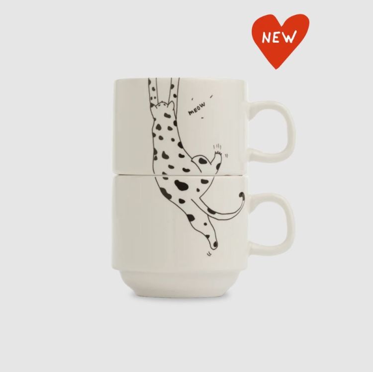 Helen B Stapelbare koppen - Miauw (set van 2)