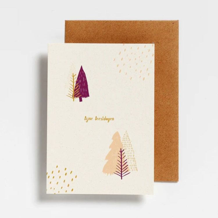 Hello August Postkaartje - Fijne feestdagen