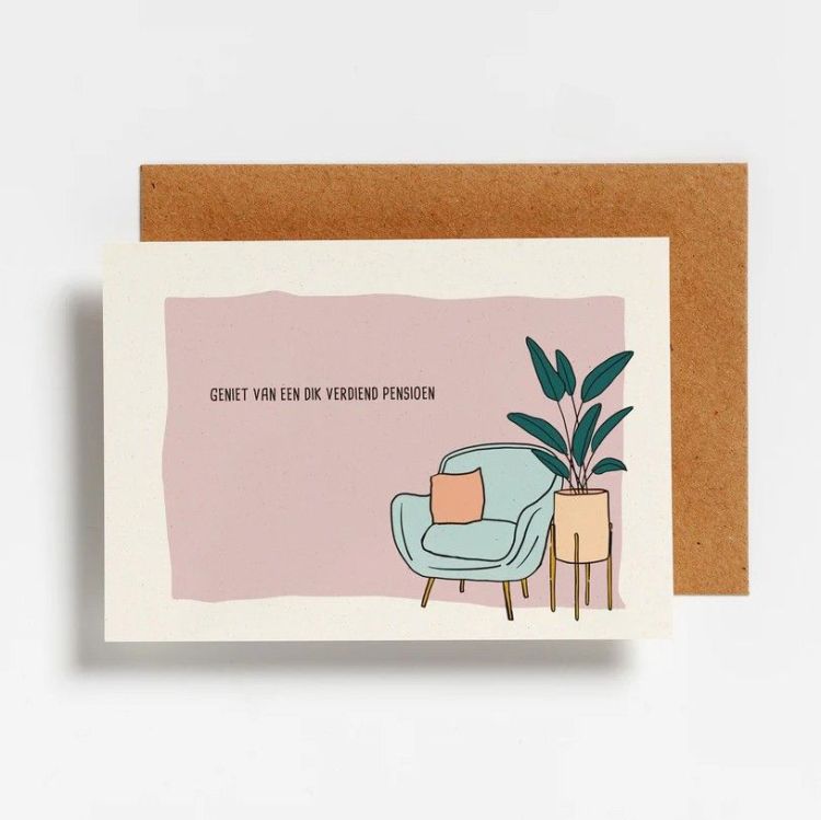 Hello August Postkaartje - Geniet van een dik verdiend pensioen