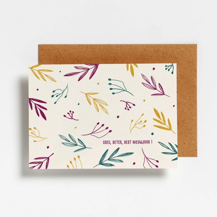 Hello August Postkaartje - Goed, beter, best nieuwjaar !