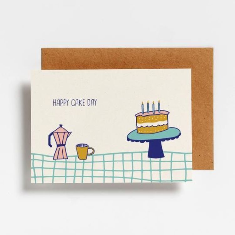 Hello August Postkaartje - Happy cake day