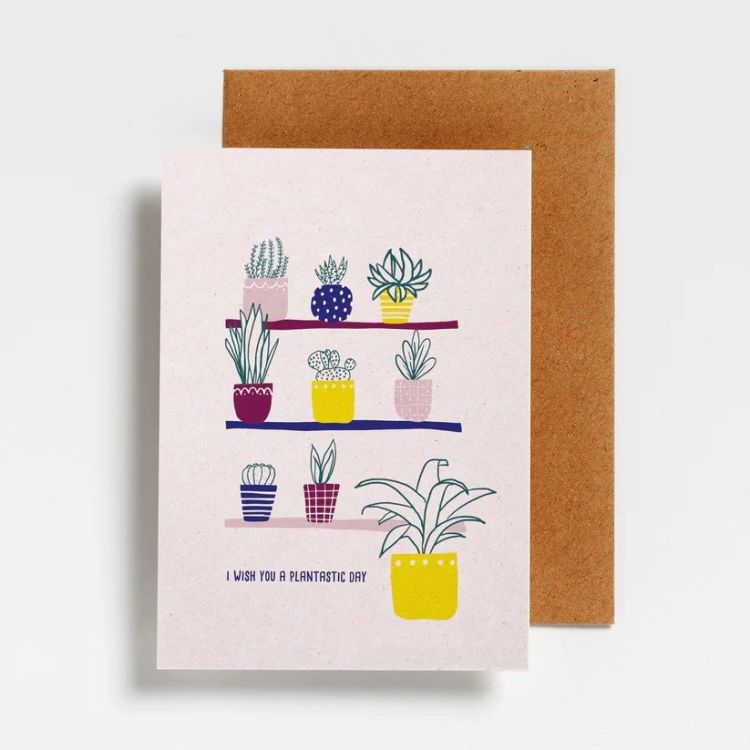 Hello August Postkaartje - I wish you a plantastic day