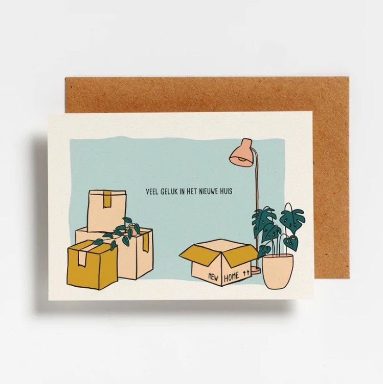 Hello August Postkaartje - veel geluk in het nieuwe huis Hello August Postkaartje - veel geluk in het nieuwe huis