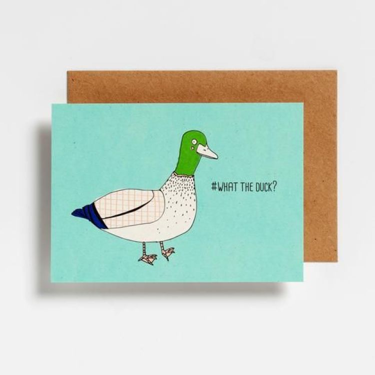 Hello August Postkaartje - What the duck