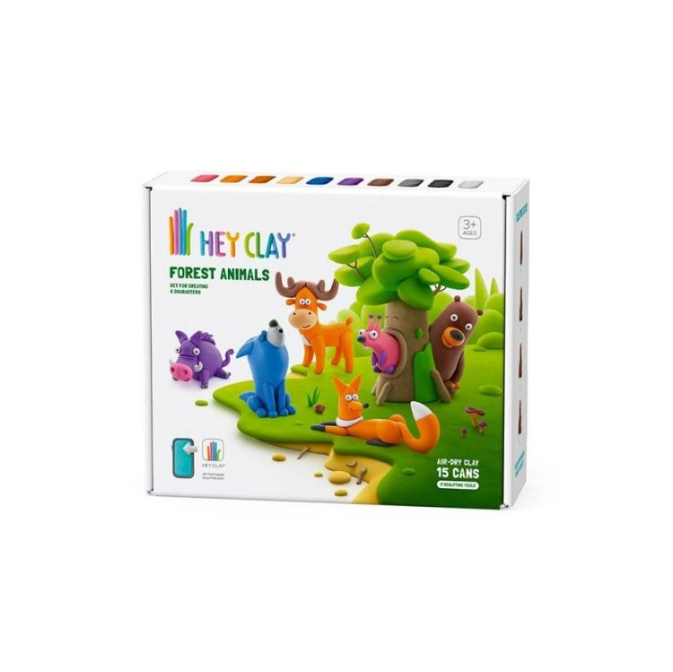 HEY CLAY Bos dieren - 15 potjes klei