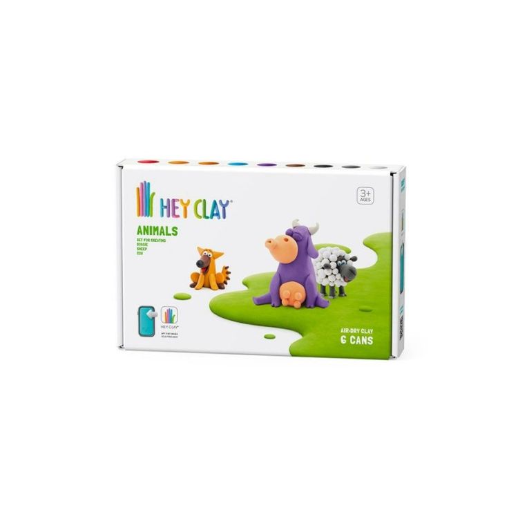 HEY CLAY Dieren - 6 potjes klei