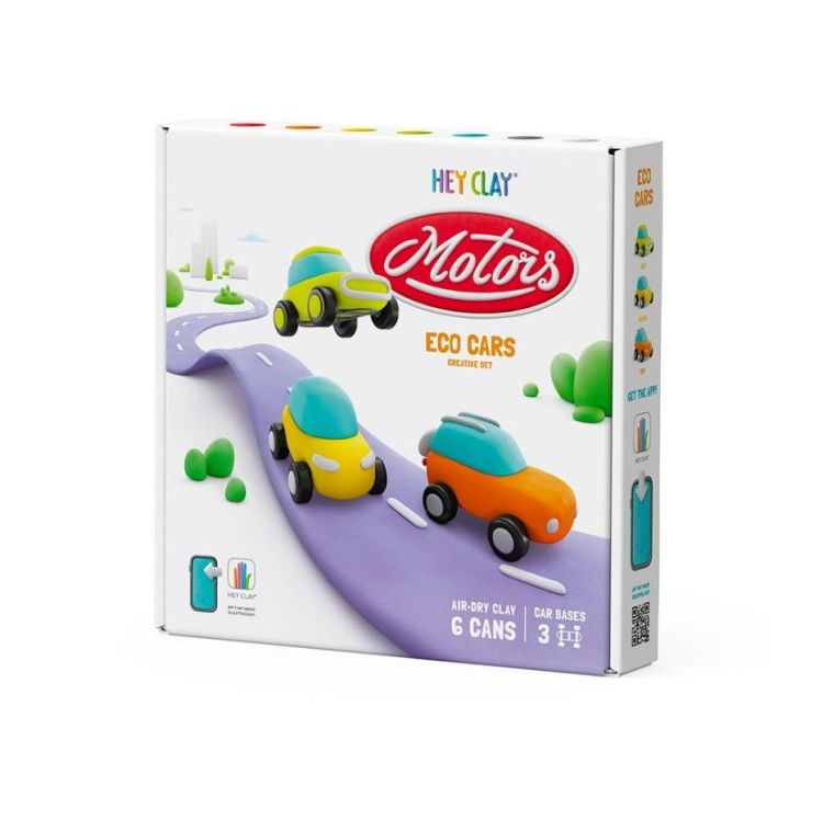 HEY CLAY Eco autos - 6 potjes klei