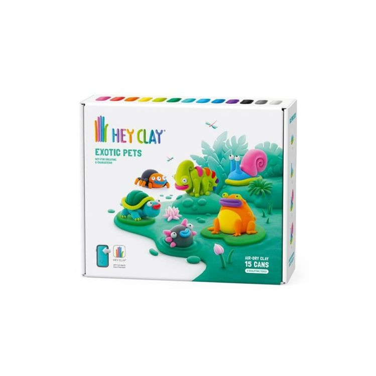 HEY CLAY Exotische dieren - 15 potjes klei