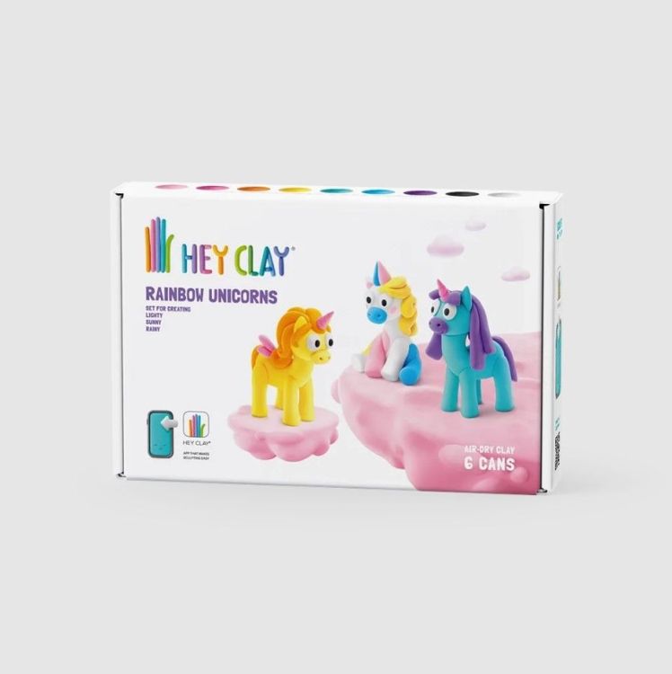 HEY CLAY Rainbow unicorns 2 - 6 potjes klei