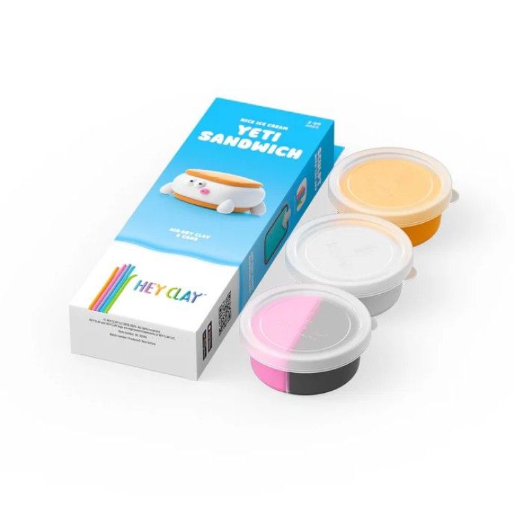HEY CLAY Yeti Sandwich - 3 potjes klei