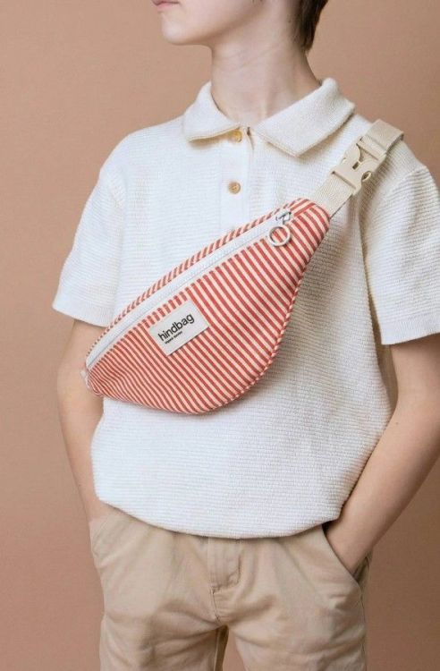 Hindbag Heuptas - Augustin Rayures Fines Rouge - Kids