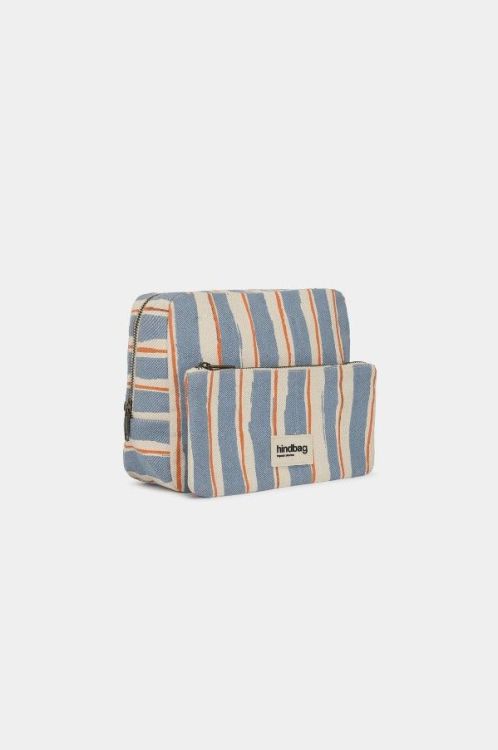 Hindbag Toilettas - Alix Rayures Larges Blue and Orange