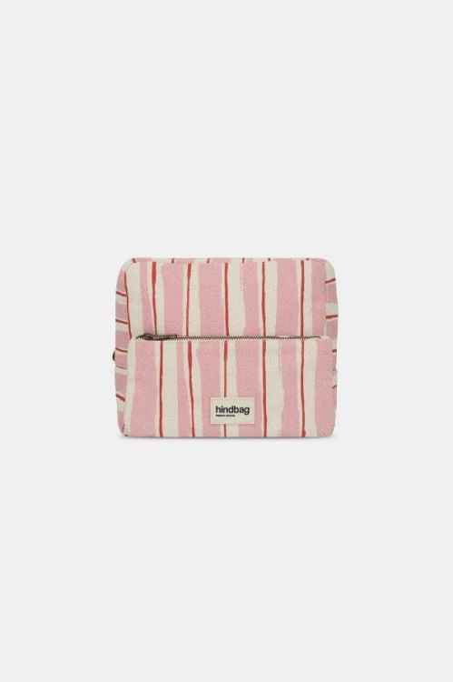 Hindbag Toilettas - Alix Rayures Larges Rose and Rouge Hindbag Toilettas - Alix Rayures Larges Rose and Rouge