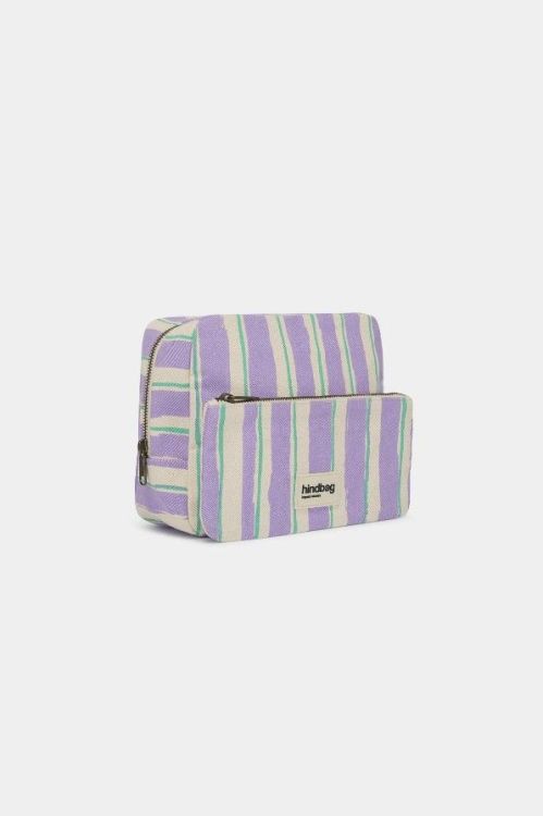 Hindbag Toilettas - Alix Rayures Larges Violet and Vert