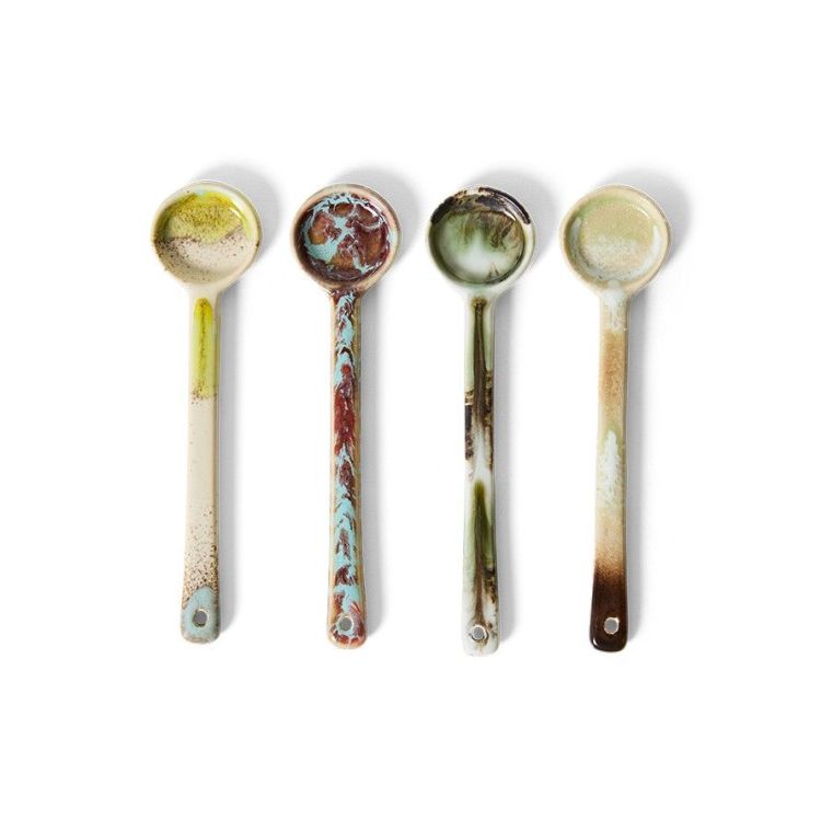 HK Living 70's Ceramics lepels M - Blend - Set van 4