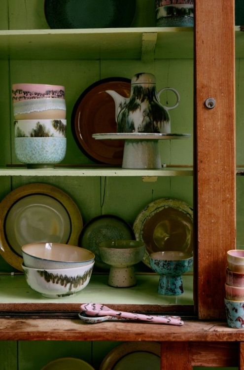 HK Living 70's Ceramics serveer lepels - Sprinkle - Set van 2