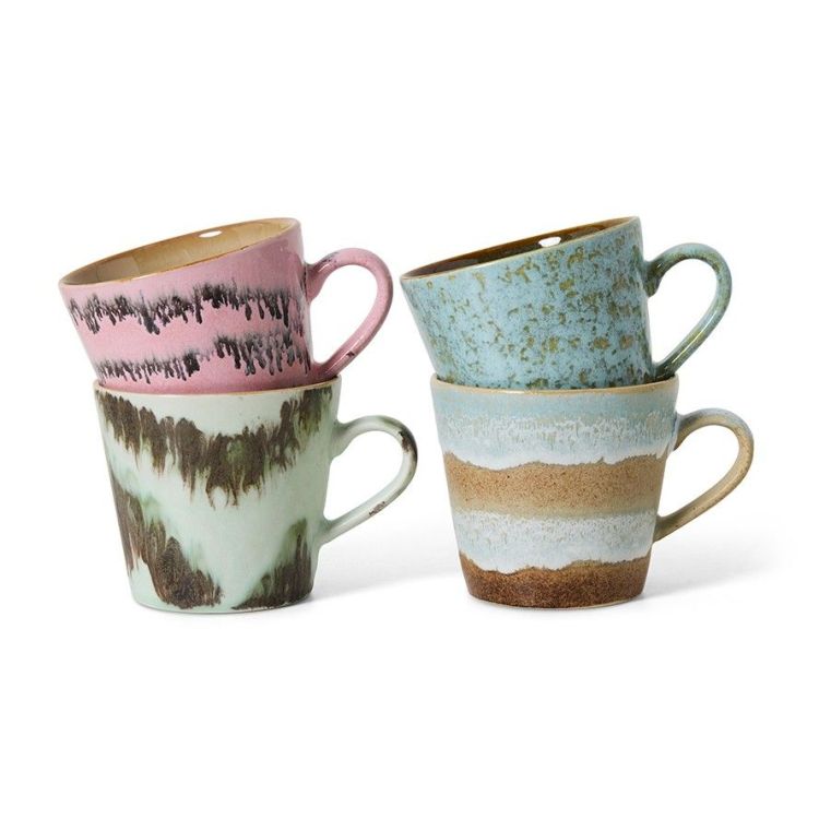 HK Living Cappuccino tassen - Dada - Set van 4