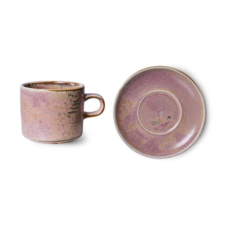 HK Living Chef ceramics kop met ondertas - Rustic pink