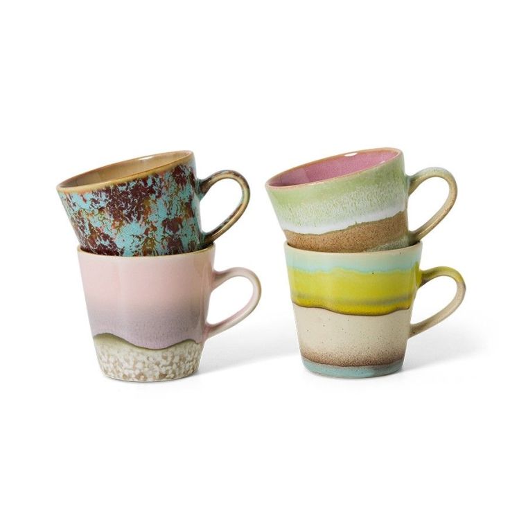 HK Living Koffietassen met oor - Rococo - Set van 4