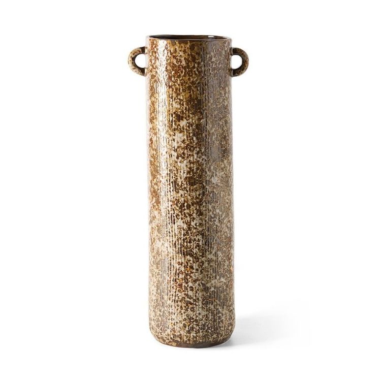 HK Living Long vase - Reactive brown HK Living Long vase - Reactive brown