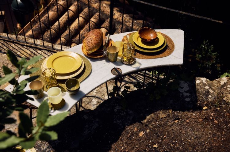 HK Living Ontbijtborden - Ochre - set van 2
