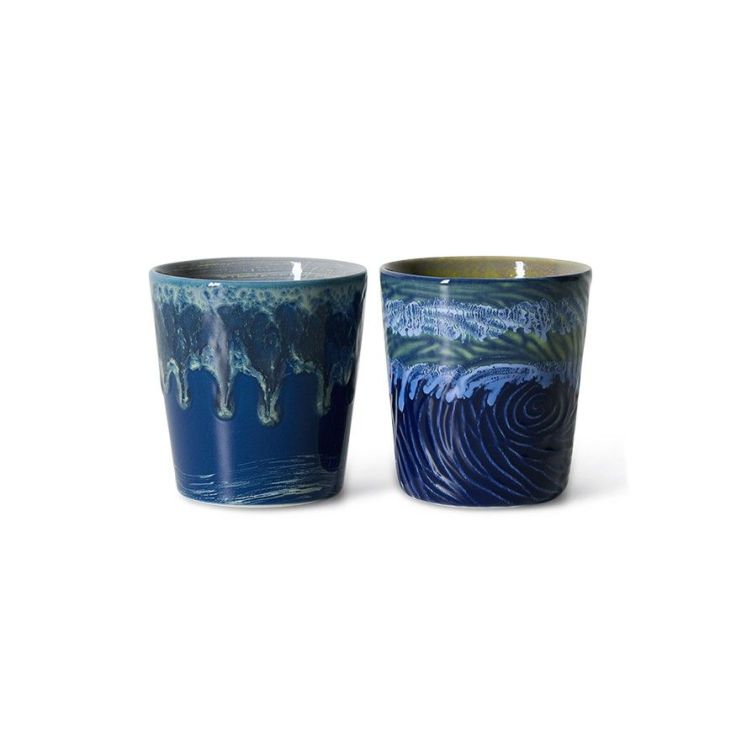 HK Living Van Gogh koffietassen - Starry night - Set van 2