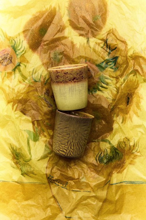 HK Living Van Gogh koffietassen - Sunflowers - Set van 2