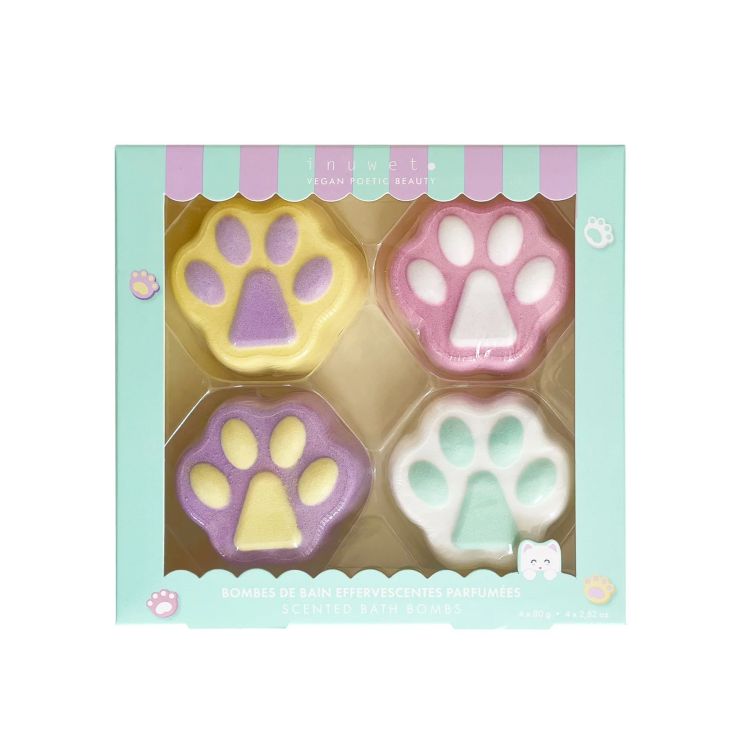 Inuwet Cadeauset - Fizzy Kitty - Set van 4 bruisballen